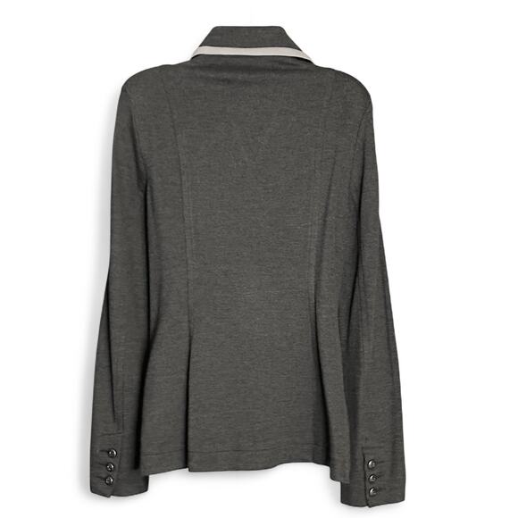 CAbi 3030 Tipped Crew Blazer Size M Heather Gray Riding Jacket Trendy Workwear - Picture 9 of 11